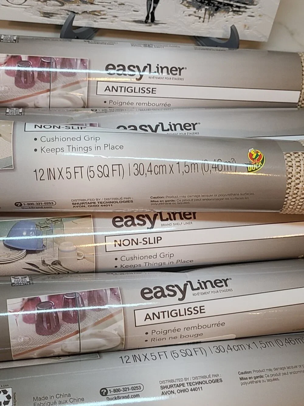 Pack of 7 Easy Liner grippy shelf liners Duck brand